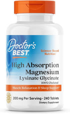 Doctor's Best High Absorption Magnesium Glycinate 200 mg 240 Tablets