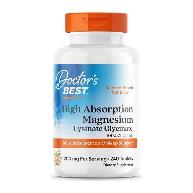 Kore square first image - doctor-s-best-high-absorption-magnesium-glycinate-200-mg-240-tablets